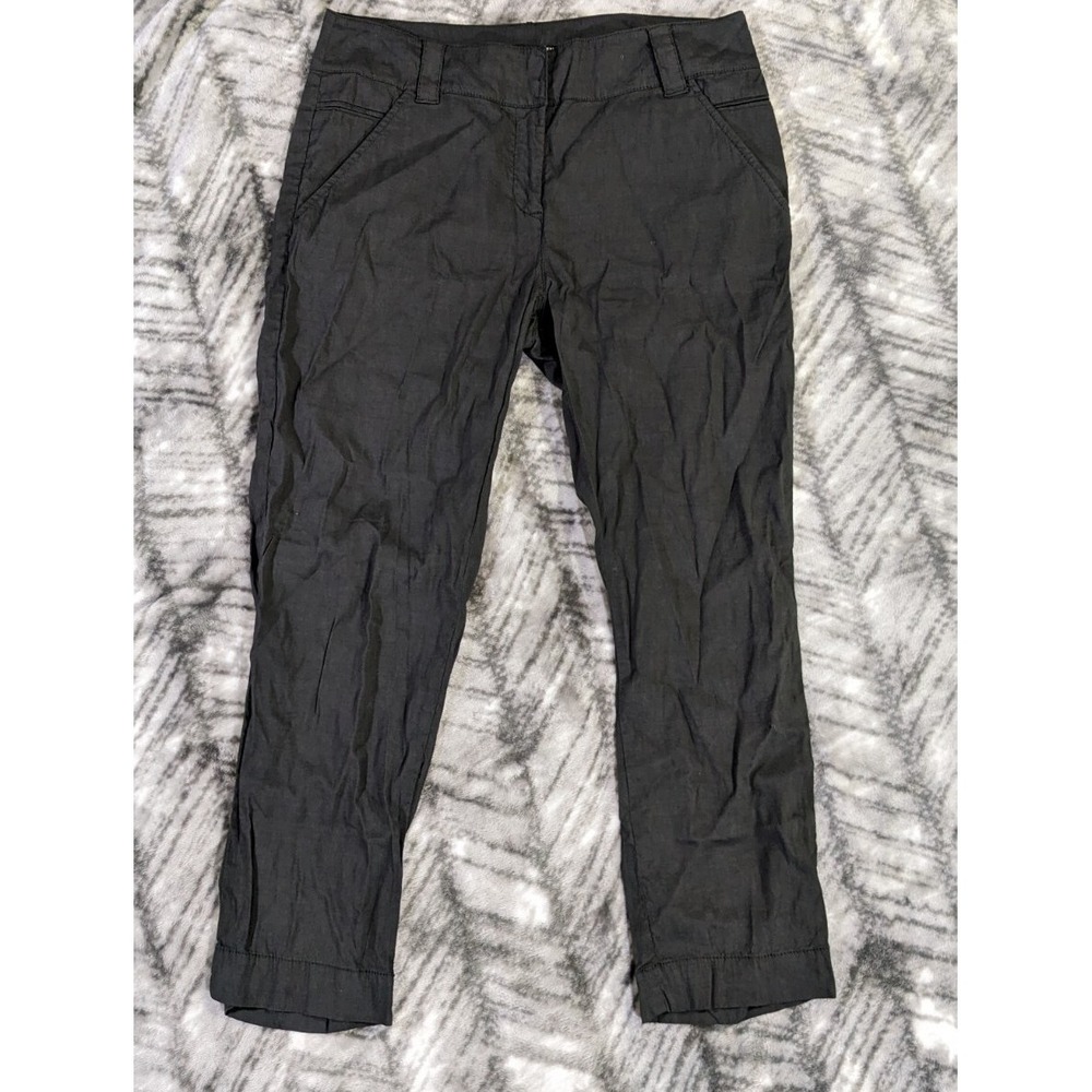 Eileen Fisher Womens Size 8 30x24 Gray Linen Blend Stretch Pants Italian Fabric - Picture 1 of 11